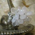 Pink Quartz Stone "Flower" on Hand Braided Silver Wire Ring, Size 6 Pink Quartz Stone "Flower" on Hand Braided Silver Wire Ring, Size 6