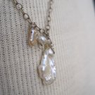 Petite Fresh Water Pearl Charm and Accent Beads, Silver Chain Necklace