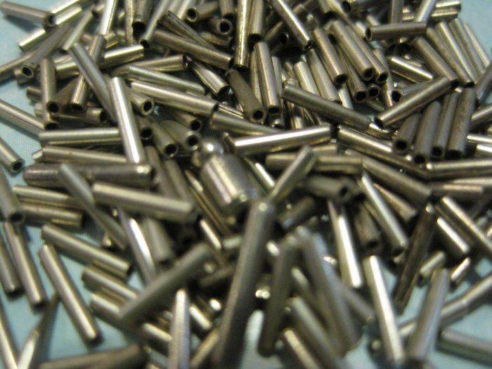Silver Thin Tube Beads, Over 600 in Set