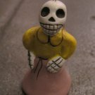 Quinoa Clay Day of the Dead Figure, Woman in Yellow and Purple