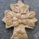 Hand Made Clay Cross with Flower Design 6