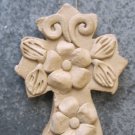 Hand Made Clay Cross with Flower Design 7