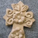 Hand Made Clay Cross with Flower Design 9