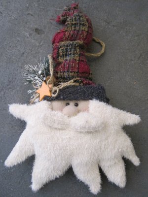 Two Sided Cloth Santa Face Door Hanger