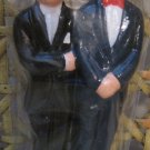 Groom and Groom Wedding Candle, Black Suits