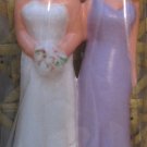 Bride and Bride Wedding Candle, White and Purple