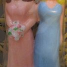 Bride and Bride Wedding Candle, Pink and Blue
