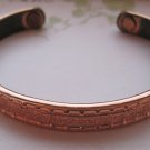 "Magnetic Healing" Copper Bracelet with Carved Pattern