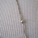 Long Silver Chain Necklace with Ball Accents