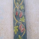 Hand Painted Mezuzah, Purple Fruit Picture with Teal Background