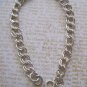 Petite Double Link Silver Bracelet, Small Heart Charm