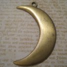 Set of Two Gold Colored Moon Charm, Jewelry Finding