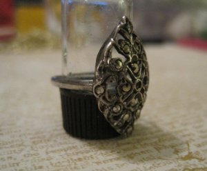 Retro Marcasite Stone Silver Ring