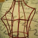 Red Painted Metal Dress Form Jewelry Holder and Display