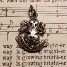Intricate Carved Design Silver Frog Necklace Pendant