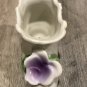 Antique Miniature Iridescent Shoe with Lavender Flower #8