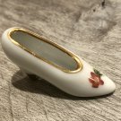 Miniature Limoges Bone China Shoe, Flower Detailing Made in France #31 Miniature Limoges Bone China Shoe, Flower Detailing Made in France #31