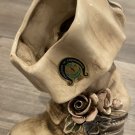 Vintage Beautifully Decorated Ceramic Boot, Made by Capidomonte of Italy #96 Vintage Beautifully Decorated Ceramic Boot, Made by Capidomonte of Italy #96