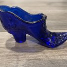 Vintage Cobalt Blue Glass Shoe with Bow Design, Made by Mosser #111 Vintage Cobalt Blue Glass Shoe with Bow Design, Made by Mosser #111