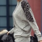 Grey leopard sleeved sweater
