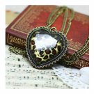leopard heart necklace