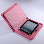 Pink Leather iPad mini Portfolio Zipper Case with Paper Pad holder for Lady