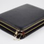 Leather iPad mini Black Clutch with iPad mini Purse with Handle Zipper Wallet