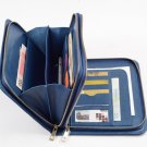 iPad mini Blue Zipper Wallet Case in full grain leather,with Carrying Handle
