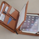 iPad Genuine Leather Portfolio Case with Notepad,iPad Carrying Zipper Briefcase