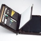 Leather iPad Portfolio Case with Notepad in Dark Brown Genuine Leather