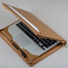 Khaki Leather Macbook Air Case,Zipper Sleeve Cover for Macbook Air Carrying,Business Portfolio