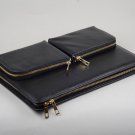 Black Macbook Air Leather Folio Cover,Portfolio Case with Zipper Pockets Black Macbook Air Leather Folio Cover,Portfolio Case with Zipper Pockets