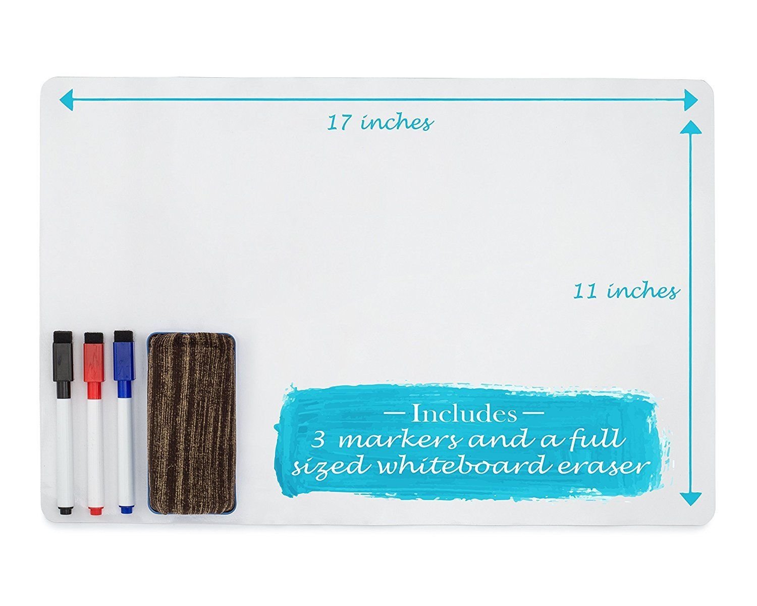 Magnetic Dry Erase Board For Fridge 17 X 11 3 Markers Eraser