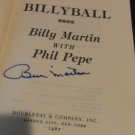 1987 Billy Martin BillyBall Signed AUTO Hardcover with Deskjacket JSA LOA