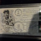 HALL OF FAME BASEBALL - FIRST DAY COVER SIGNED Cooperstown Lou Gehrig Stamp