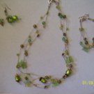 Green set of three-Bracelet, necklace and earring set
