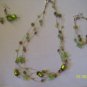 Green set of three-Bracelet, necklace and earring set