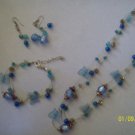 Blue set of three-Bracelet,earring, and necklace set