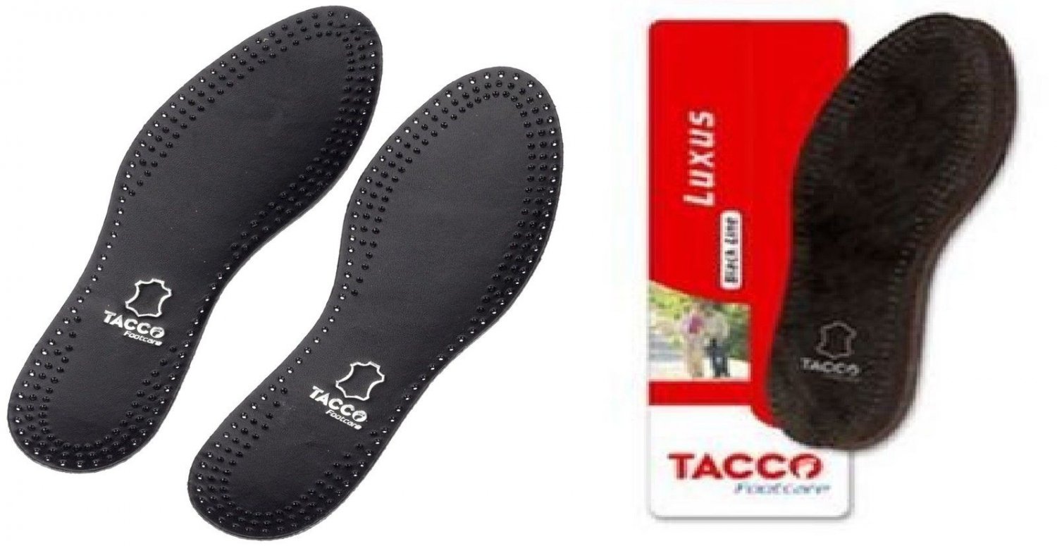 TACCO 713 Luxus Black Orthotic Arch Support Full Leather Shoe Insoles