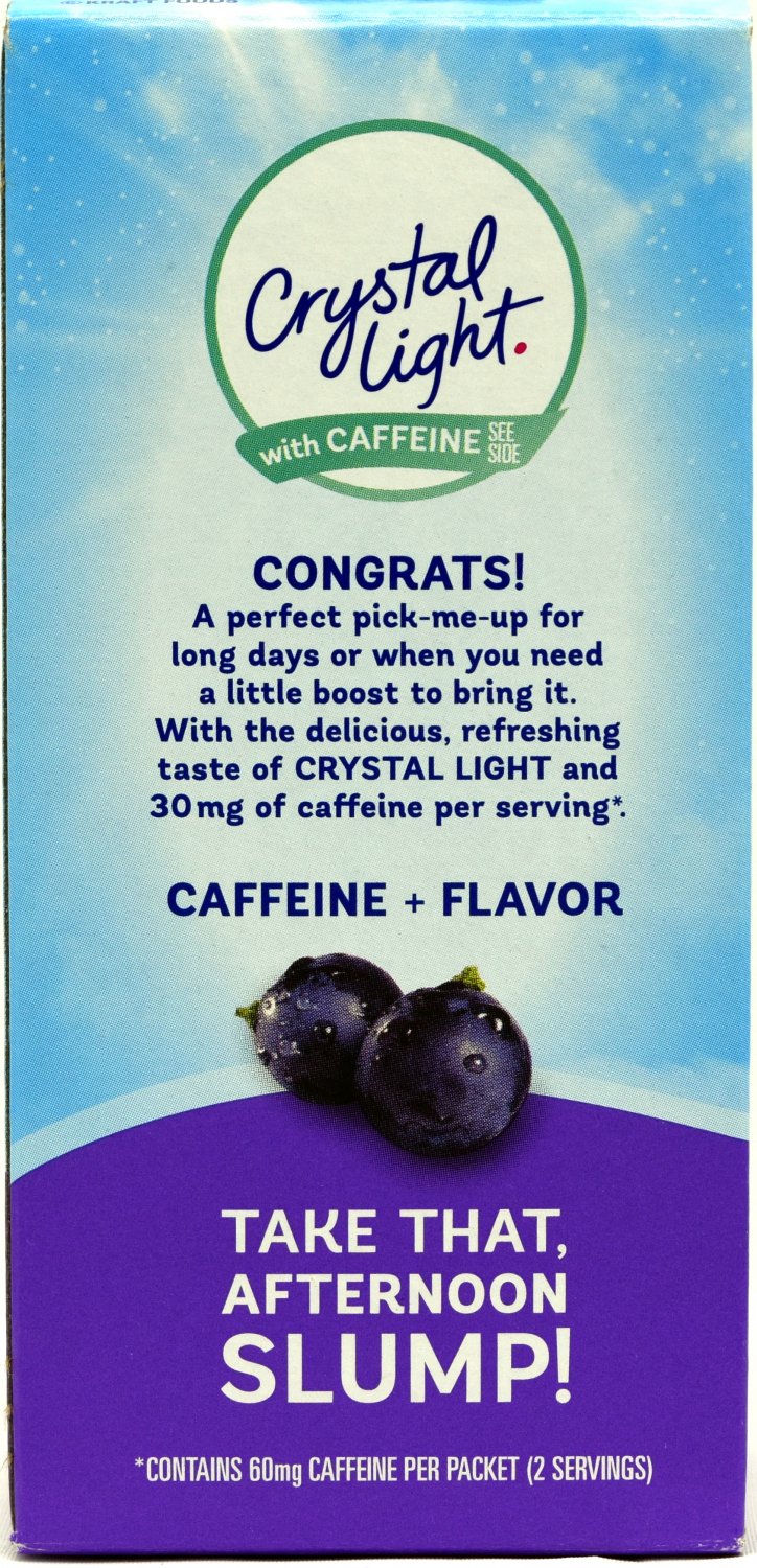 10 10Packet Boxes Crystal Light Grape With Caffeine On The Go Drink Mix