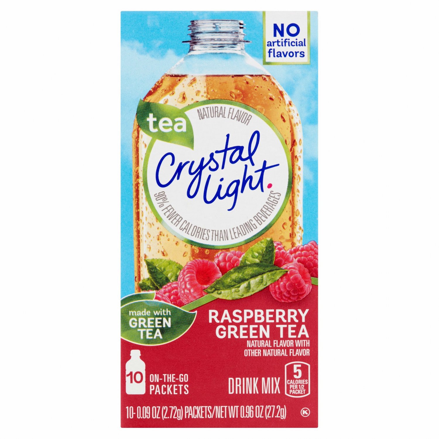 fluid 9 ounces Crystal 10 Boxes Light 10 Tea Raspberry On Packet Green