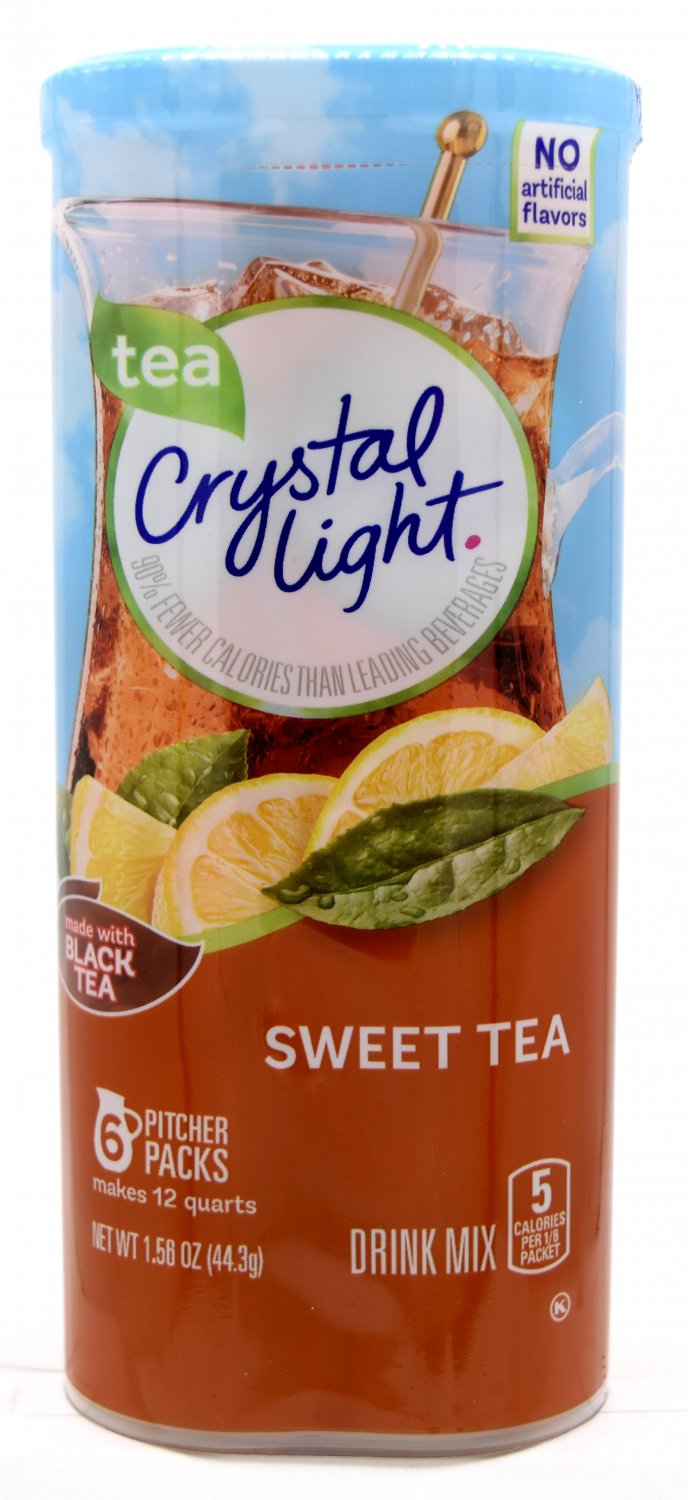 6 12Quart Canisters Crystal Light Sweet Tea Drink Mix