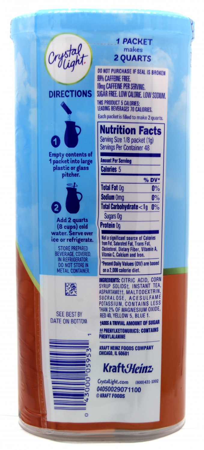 6 12Quart Canisters Crystal Light Sweet Tea Drink Mix