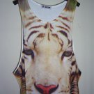 White Bengal Tiger Animal Design MEN Tank Top T-Shirt Singlet Size: M