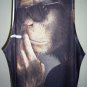 Smoking Chimpanzee Monkey Animal Design MEN Tank Top T-Shirt Singlet Size: M