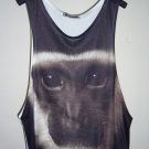 Gibbon Black Monkey Animal Design MEN Tank Top T-Shirt Singlet Size: M