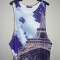 Eiffel Tower Paris France Design MEN Tank Top T-Shirt Singlet Size: M