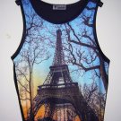 Eiffel Tower Paris France Design WOMEN Tank Top T-Shirt Singlet Size: M