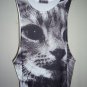 Fishing Cat Tiger Animal Design MEN Tank Top T-Shirt Singlet Size: M
