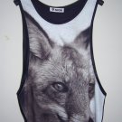 Fox Dog Animal Design MEN Tank Top T-Shirt Singlet Size: M
